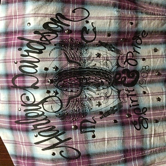 Harley Davidson Snap button up shirt - Picture 3 of 4